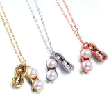 Freshwater 7-8mm Pearl Peanut Pendant Jewelry for Women