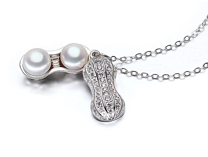 Freshwater 7-8mm Pearl Peanut Pendant Jewelry for Women