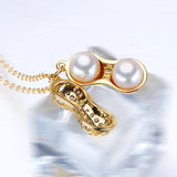 Freshwater 7-8mm Pearl Peanut Pendant Jewelry for Women