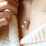 Freshwater 7-8mm Pearl Peanut Pendant Jewelry for Women