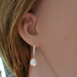 Freshwater Pearl Earrings 925 Sterling Silver Wedding Jewelry