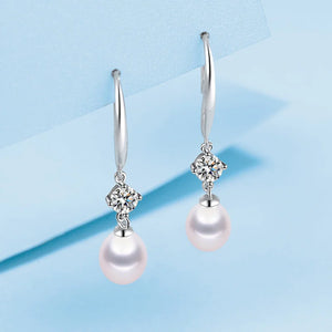 Freshwater Pearl S925 Silver Water Drop Earrings for Women