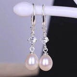 Freshwater Pearl S925 Silver Water Drop Earrings for Women
