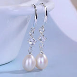 Freshwater Pearl S925 Silver Water Drop Earrings for Women