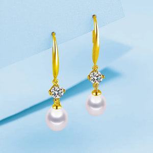 Freshwater Pearl S925 Silver Water Drop Earrings for Women