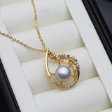 Real Pearl Chain Pendant Necklace For Women
