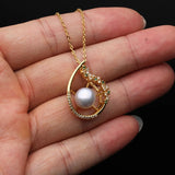 Real Pearl Chain Pendant Necklace For Women