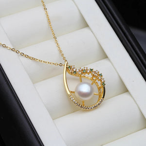 Real Pearl Chain Pendant Necklace For Women