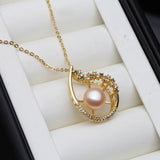 Real Pearl Chain Pendant Necklace For Women