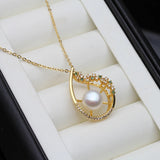 Real Pearl Chain Pendant Necklace For Women