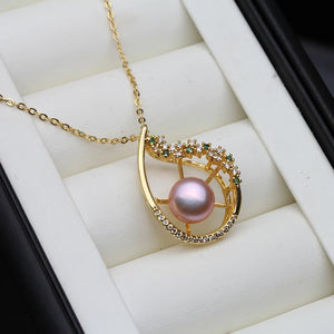 Real Pearl Chain Pendant Necklace For Women