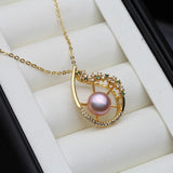 Real Pearl Chain Pendant Necklace For Women