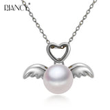 Freshwater Pearl Necklace Angel Pendant 92 Silver