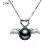 Freshwater Pearl Necklace Angel Pendant 92 Silver
