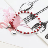 Sterling Silver Red String Bracelet 925 Silver Heart Shape Jewelry SL033