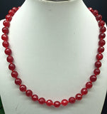 10mm Ruby Beads 20in Necklace High-end Jewelry for Women