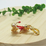Red Bike Bicycle Women Handbag Zipper Key Chains Small Pendant