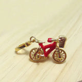 Red Bike Bicycle Women Handbag Zipper Key Chains Small Pendant