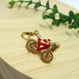 Red Bike Bicycle Women Handbag Zipper Key Chains Small Pendant