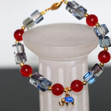 Red Chalcedony Jades Beads Bracelet Crystal Elephant Cloisonne Women Jewelry