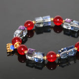 Red Chalcedony Jades Beads Bracelet Crystal Elephant Cloisonne Women Jewelry