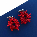 Red Coral Branch Set Reiki Amulet Zodiac Necklace