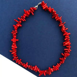 Red Coral Branch Set Reiki Amulet Zodiac Necklace