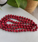 Red Coral Stone Round Beads 10mm Jewelry Necklace