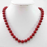 Red Coral Stone Round Beads 10mm Jewelry Necklace