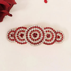 Red Crystal Barrettes Hair Clips for Women Accessories Rhinestone Hairpins