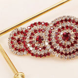 Red Crystal Barrettes Hair Clips for Women Accessories Rhinestone Hairpins
