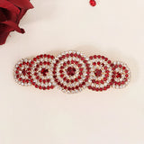 Red Crystal Barrettes Hair Clips for Women Accessories Rhinestone Hairpins