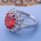 Red Garnet Women's Ring Silver Filled R2112