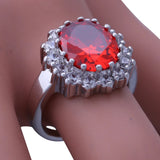 Red Garnet Women's Ring Silver Filled R2112
