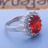 Red Garnet Women's Ring Silver Filled R2112