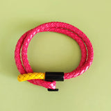 Red Leather Woven Bracelet Stainless Steel Buckle Girl Women Gift