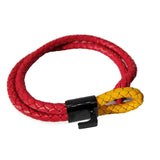 Red Leather Woven Bracelet Stainless Steel Buckle Girl Women Gift