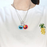 Retro Cartoon Smiley Face Necklace Couple Jewelry