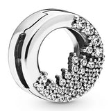 925 Sterling Silver Sparkling Icicles Clip Charm for Bracelet