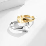 Heart-Shaped Promise Ring Stainless Steel High Polished