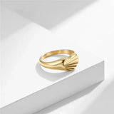 Heart-Shaped Promise Ring Stainless Steel High Polished