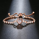 Rose Bangle Bracelet with CZ for Women