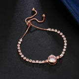 Rose Bangle Bracelet with CZ for Women
