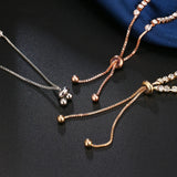 Rose Bangle Bracelet with CZ for Women
