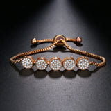 Rose Bangle Bracelet with CZ for Women