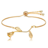 Rose Bangle Bracelet with CZ for Women