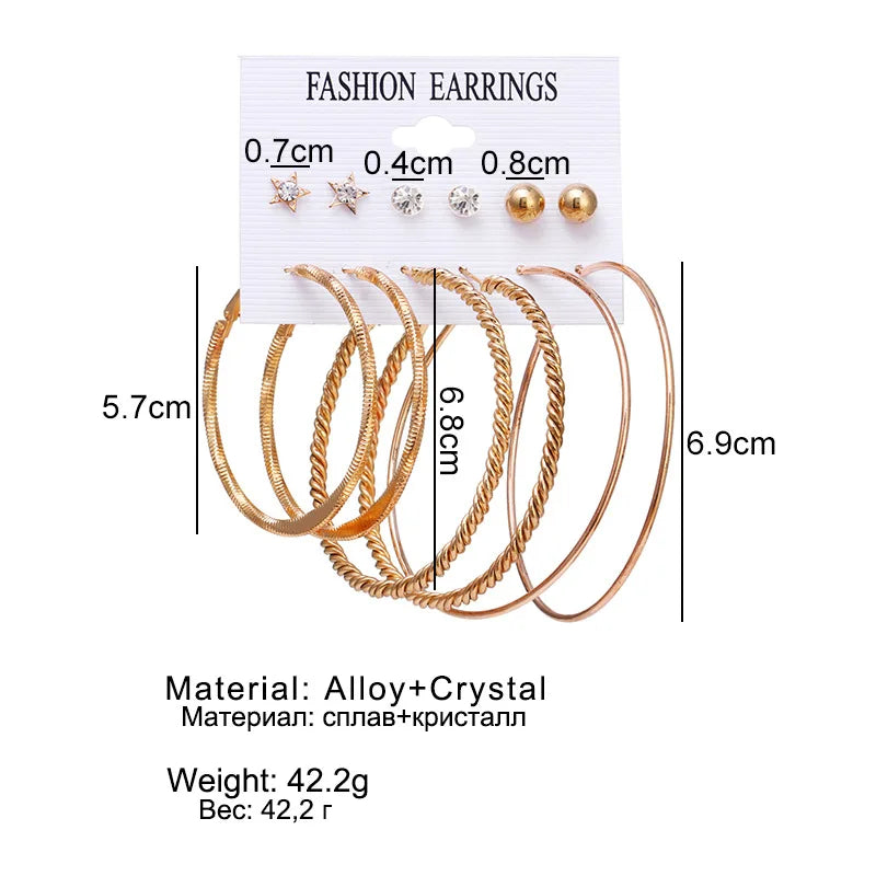 Oversize Twist Hoop Earrings with Pearl and Cubic Zirconia Studs