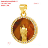 Religious Pendant with Tiger Eye Shell Agate for Jewelry Making