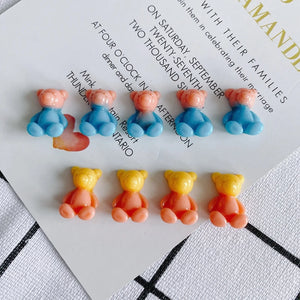 Cartoon Bear Resin Patch for Hairpin Earrings