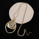 Resin Geometric Long Necklace Winter Sweater Chain